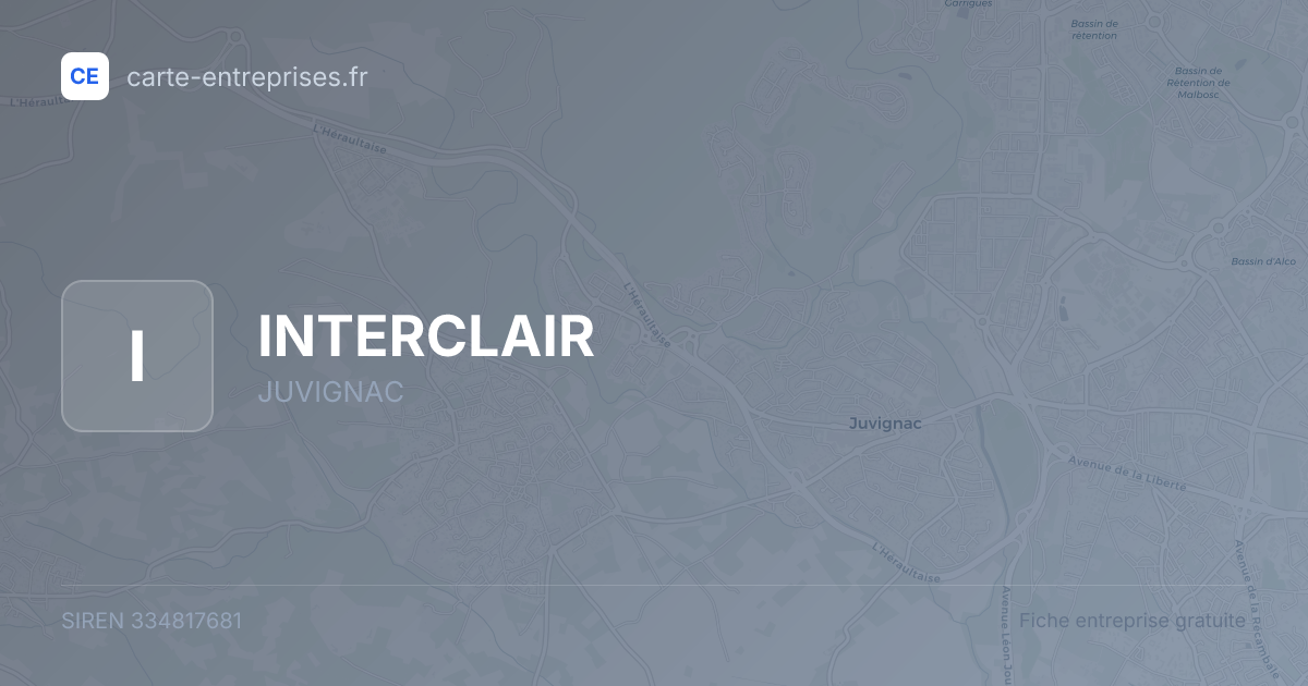 INTERCLAIR — 334817681 — fiche entreprise
