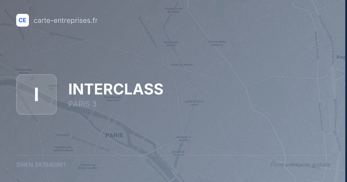 INTERCLASS — 387840861 — fiche entreprise