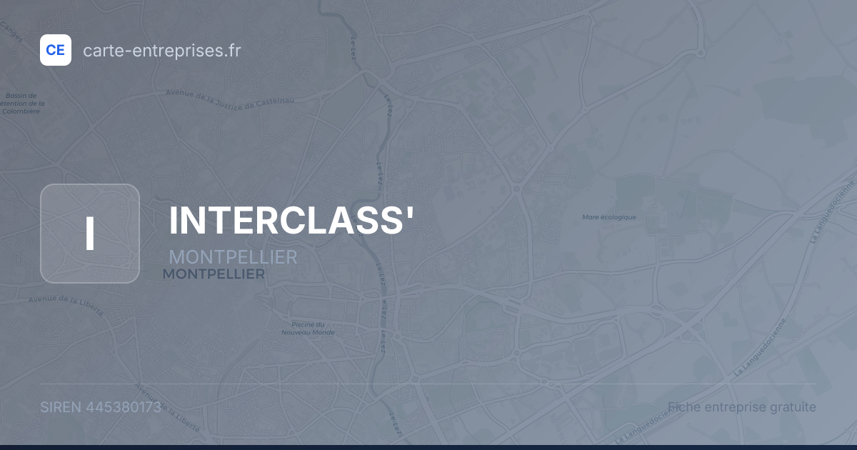 INTERCLASS' — 445380173 — fiche entreprise