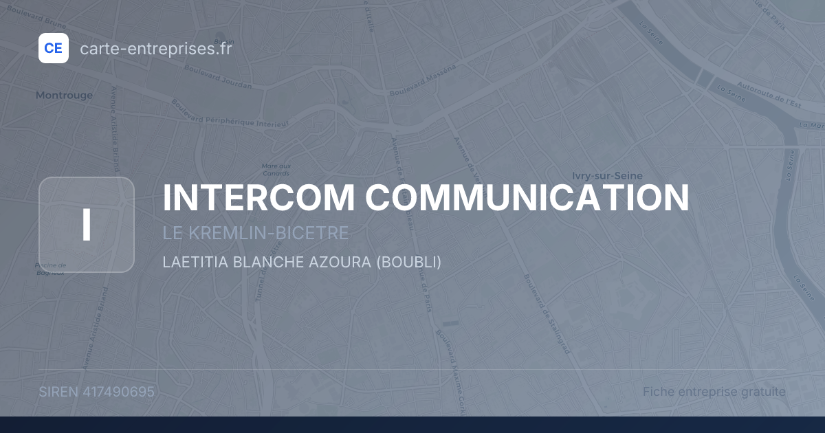 INTERCOM COMMUNICATION — 417490695 — fiche entreprise