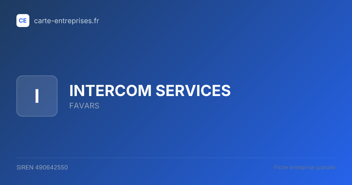 INTERCOM SERVICES — 490642550 — fiche entreprise
