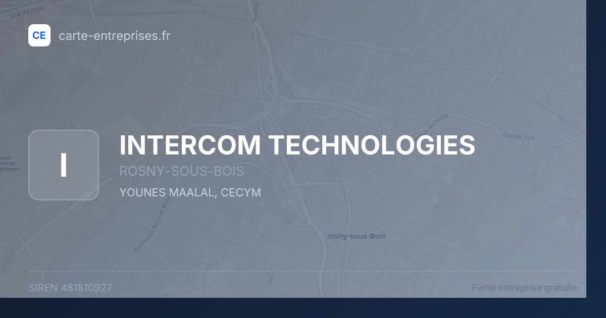 INTERCOM TECHNOLOGIES — 481810927 — fiche entreprise