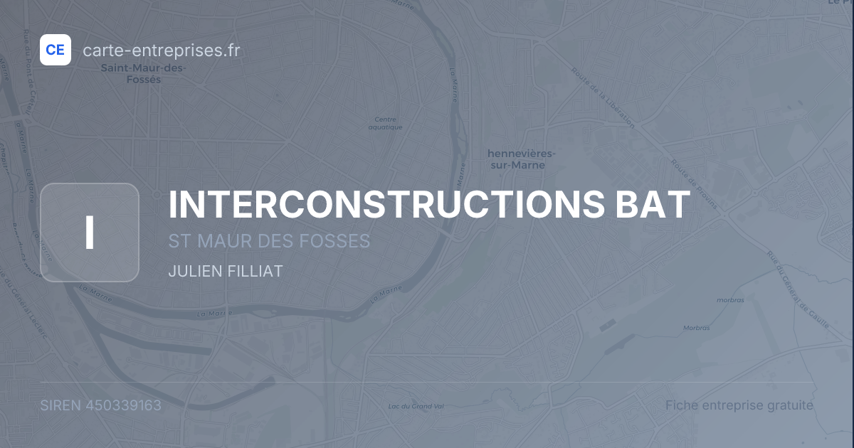 INTERCONSTRUCTIONS BAT — 450339163 — fiche entreprise