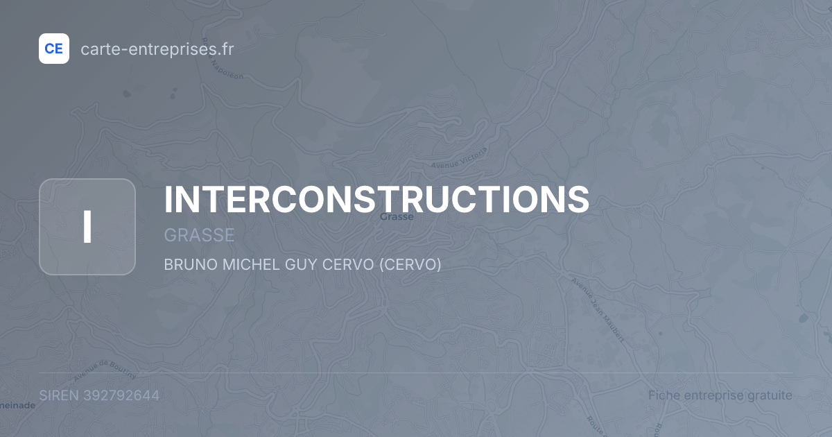 INTERCONSTRUCTIONS — 392792644 — fiche entreprise