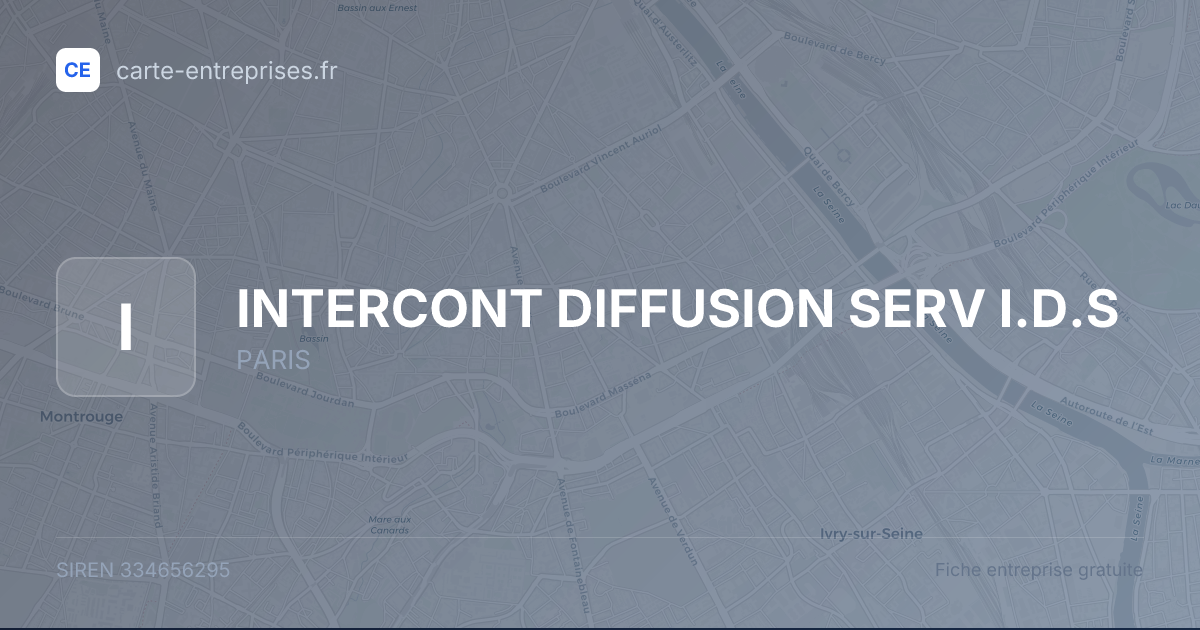 INTERCONT DIFFUSION SERV I.D.S — 334656295 — fiche entreprise