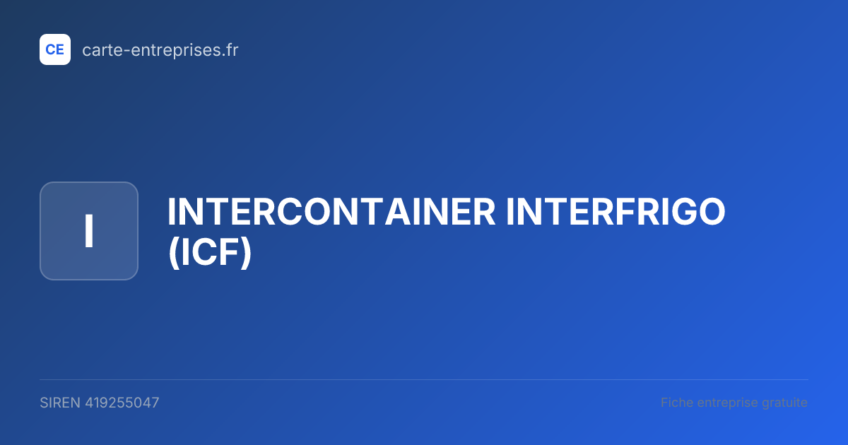 INTERCONTAINER INTERFRIGO (ICF) — 419255047 — fiche entreprise