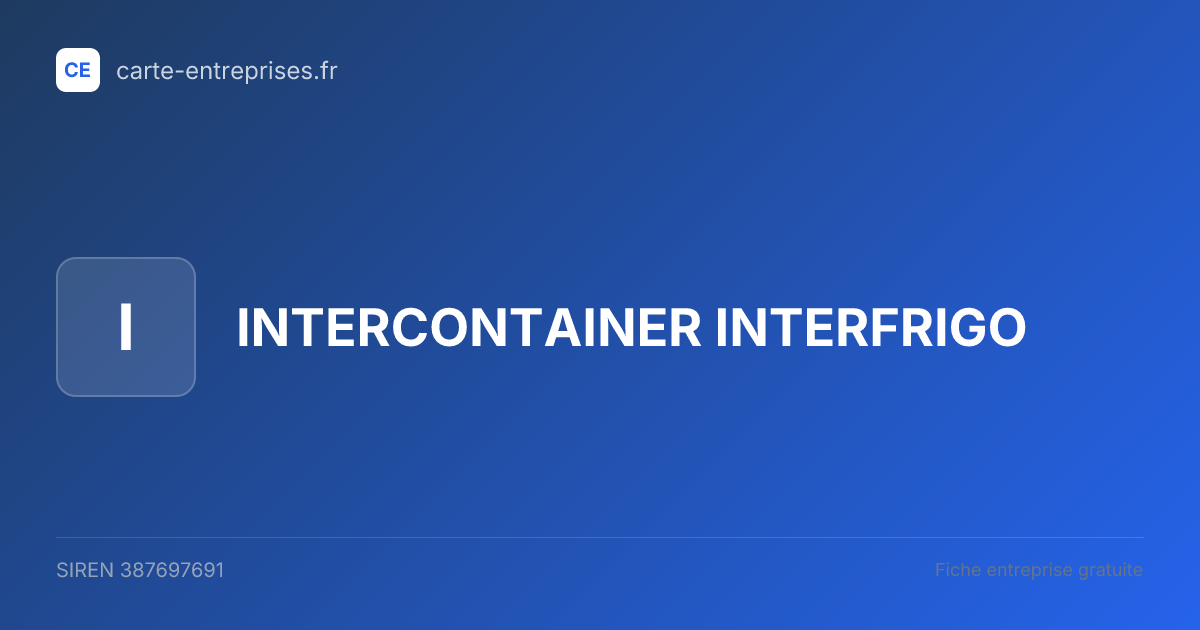 INTERCONTAINER INTERFRIGO — 387697691 — fiche entreprise