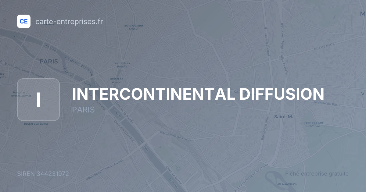 INTERCONTINENTAL DIFFUSION — 344231972 — fiche entreprise
