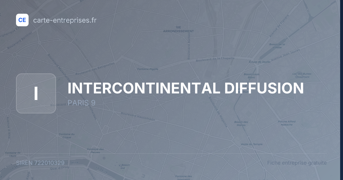 INTERCONTINENTAL DIFFUSION — 722010329 — fiche entreprise