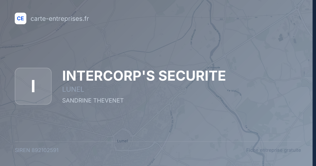 INTERCORP'S SECURITE — 892102591 — fiche entreprise