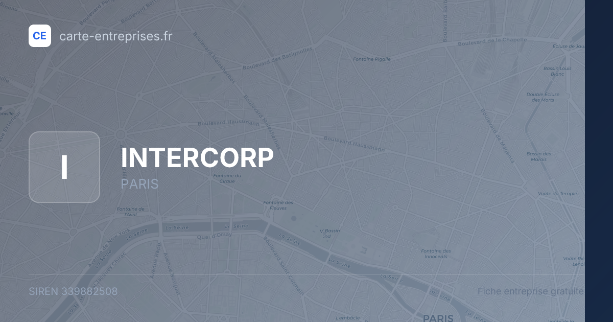INTERCORP — 339882508 — fiche entreprise