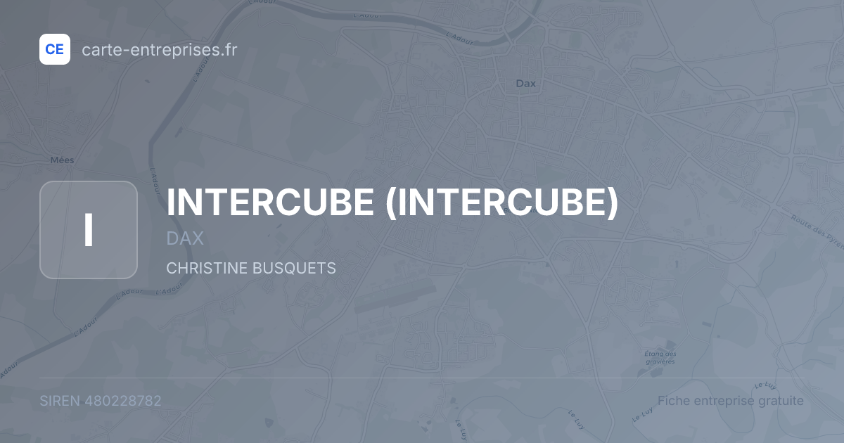 INTERCUBE — 480228782 — fiche entreprise