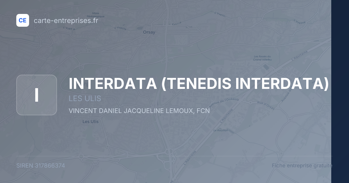 INTERDATA (TENEDIS INTERDATA) — 317866374 — fiche entreprise