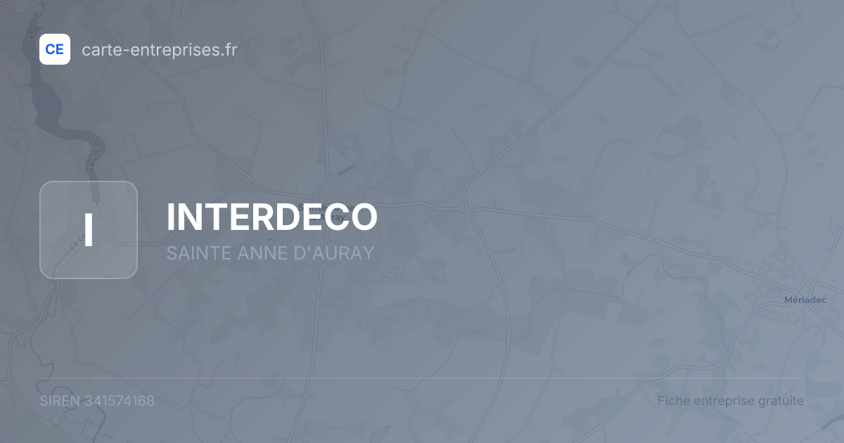 INTERDECO — 341574168 — fiche entreprise