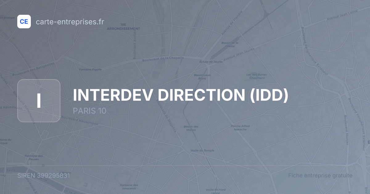 INTERDEV DIRECTION (IDD) — 399295831 — fiche entreprise