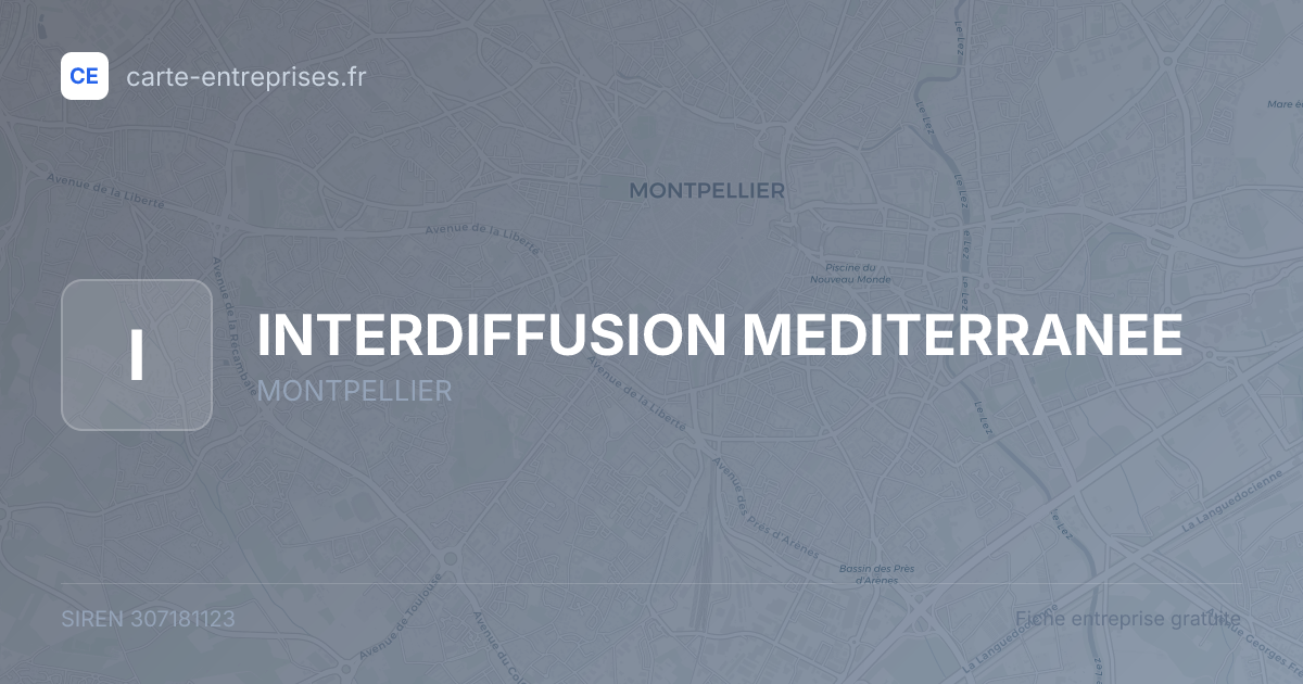 INTERDIFFUSION MEDITERRANEE — 307181123 — fiche entreprise