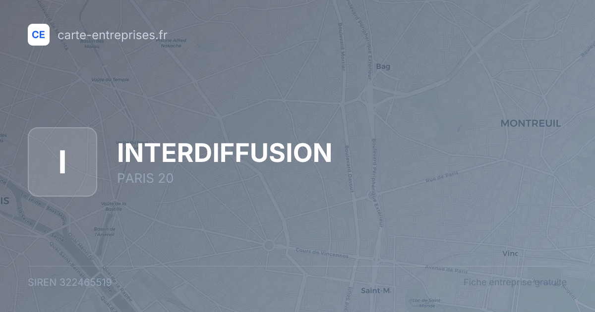 INTERDIFFUSION — 322465519 — fiche entreprise