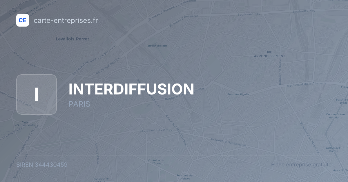 INTERDIFFUSION — 344430459 — fiche entreprise