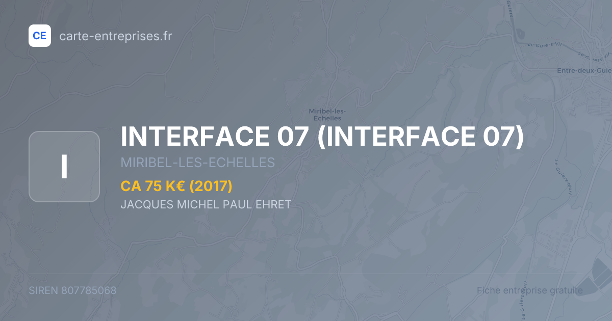 INTERFACE 07 — 807785068 — fiche entreprise