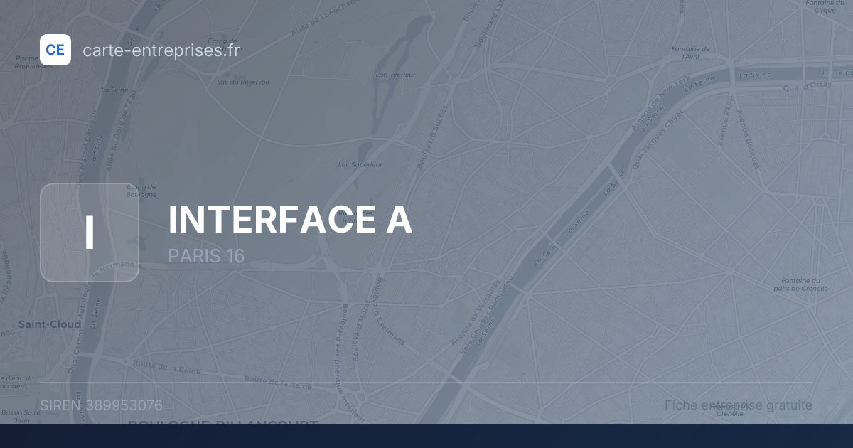 INTERFACE A — 389953076 — fiche entreprise