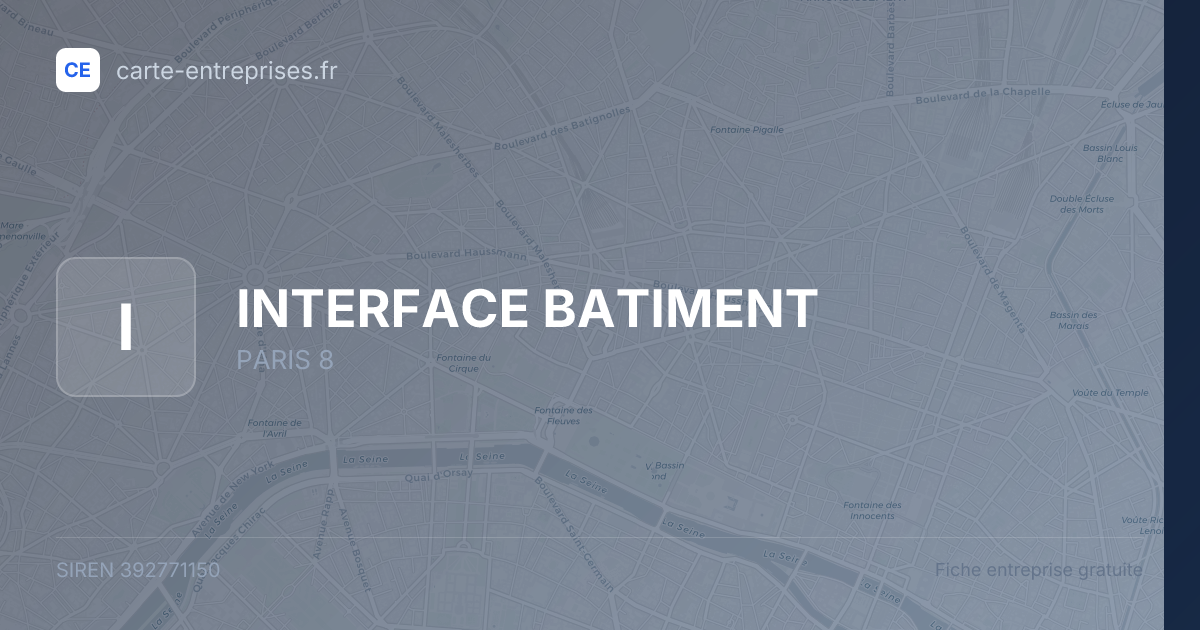 INTERFACE BATIMENT — 392771150 — fiche entreprise