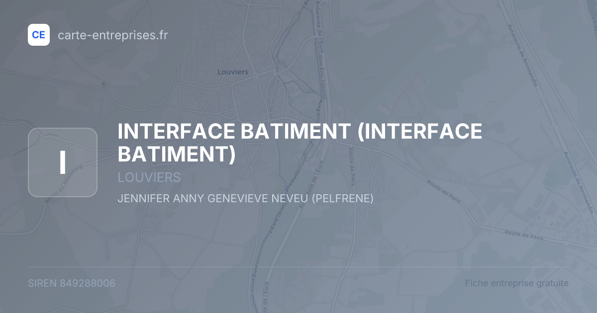 INTERFACE BATIMENT — 849288006 — fiche entreprise
