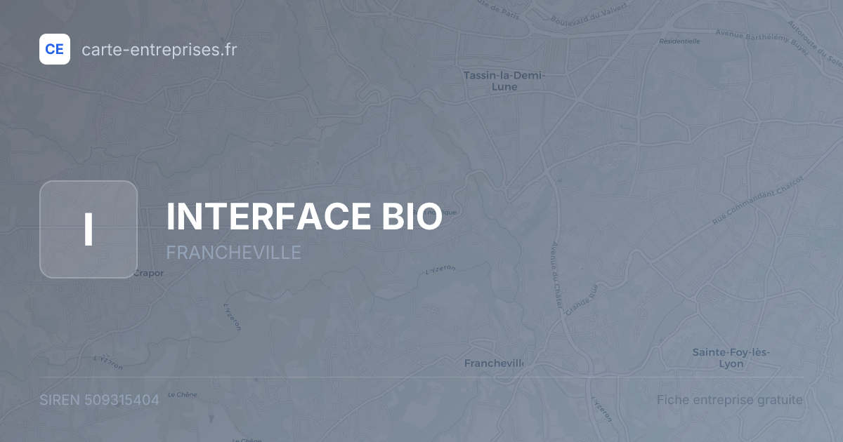 INTERFACE BIO — 509315404 — fiche entreprise