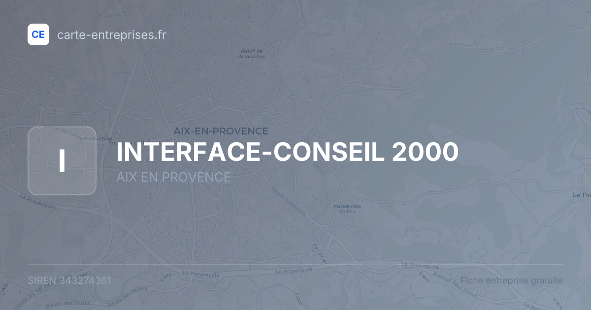 INTERFACE-CONSEIL 2000 — 343274361 — fiche entreprise