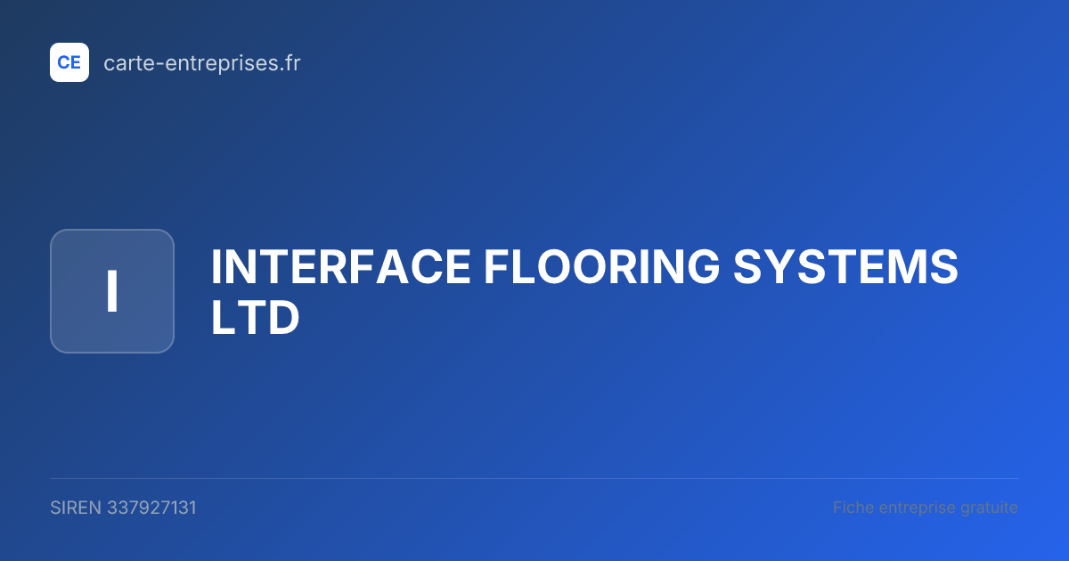 INTERFACE FLOORING SYSTEMS LTD — 337927131 — fiche entreprise