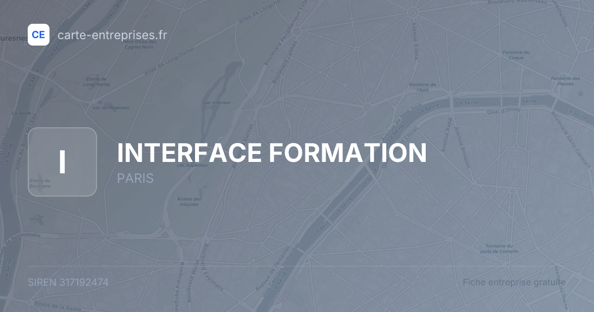 INTERFACE FORMATION — 317192474 — fiche entreprise