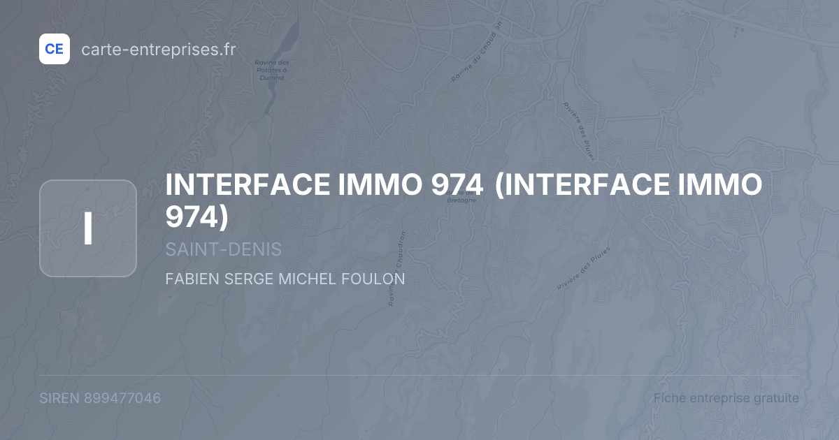INTERFACE IMMO 974 — 899477046 — fiche entreprise
