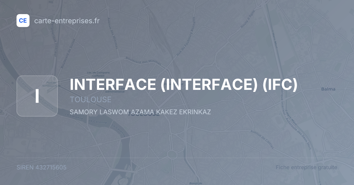 INTERFACE (INTERFACE) (IFC) — 432715605 — fiche entreprise