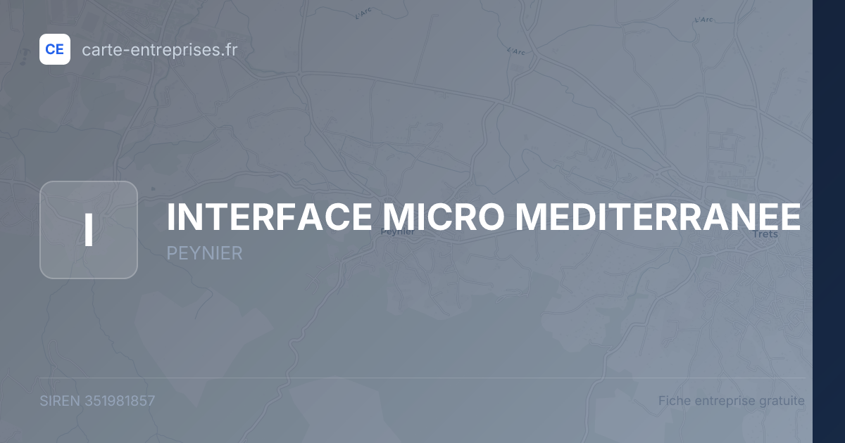 INTERFACE MICRO MEDITERRANEE — 351981857 — fiche entreprise