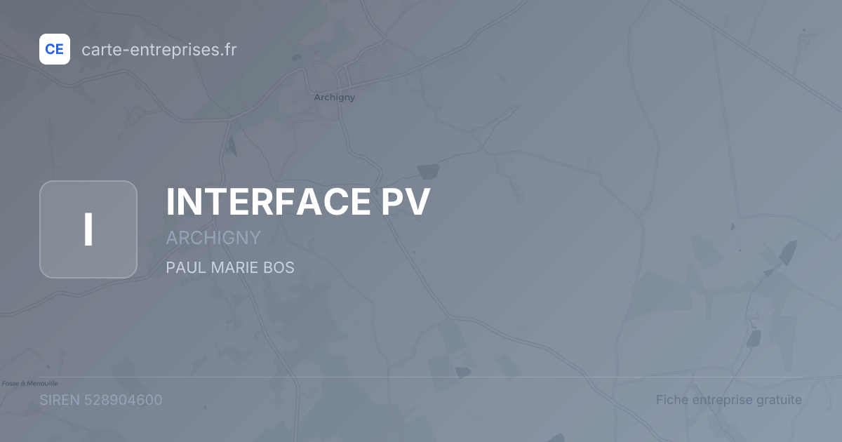 INTERFACE PV — 528904600 — fiche entreprise