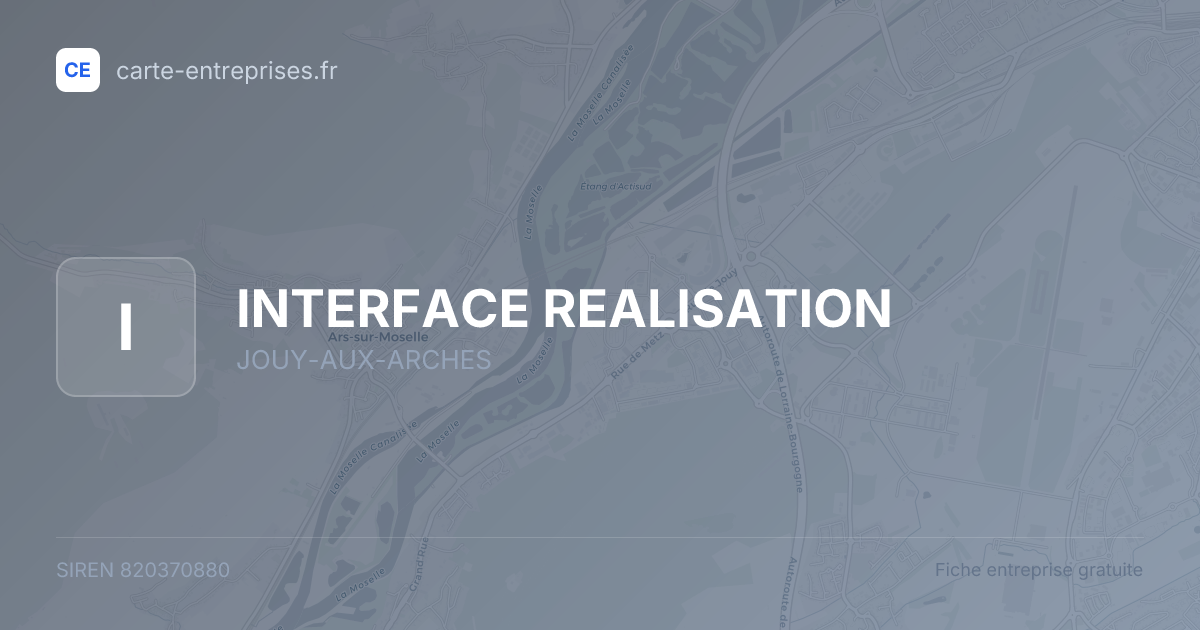 INTERFACE REALISATION — 820370880 — fiche entreprise