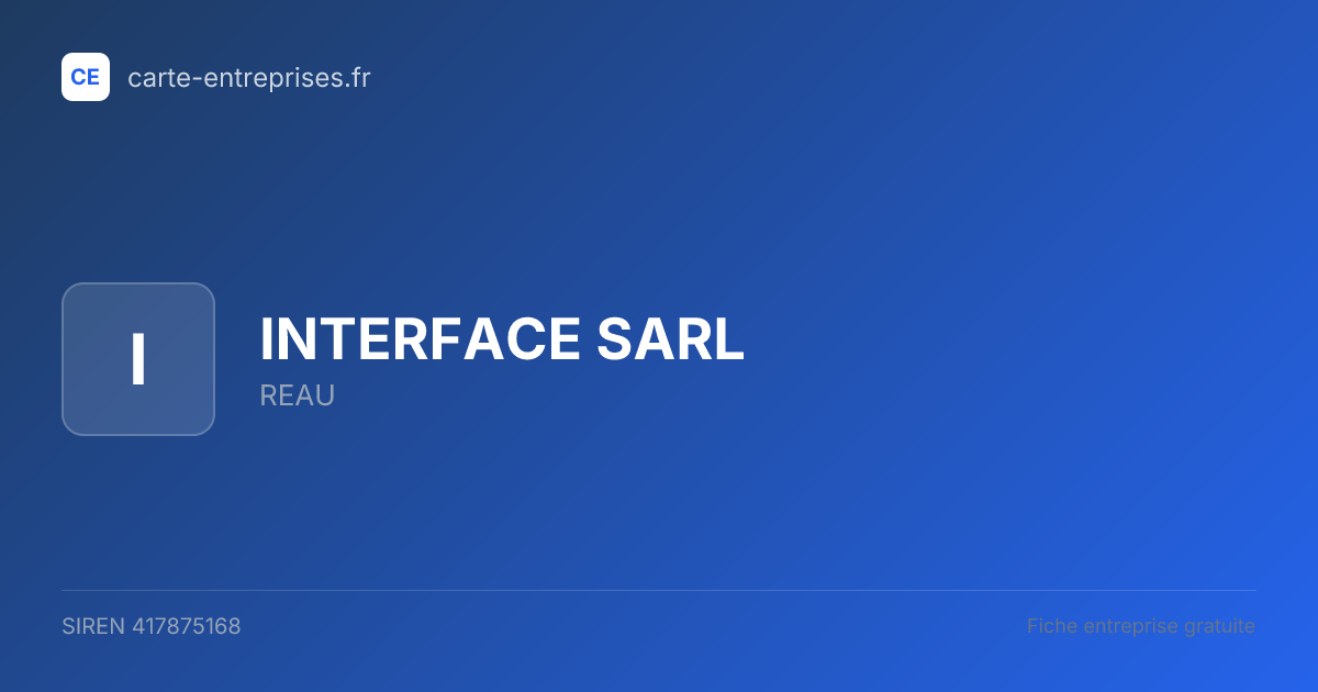 INTERFACE SARL — 417875168 — fiche entreprise