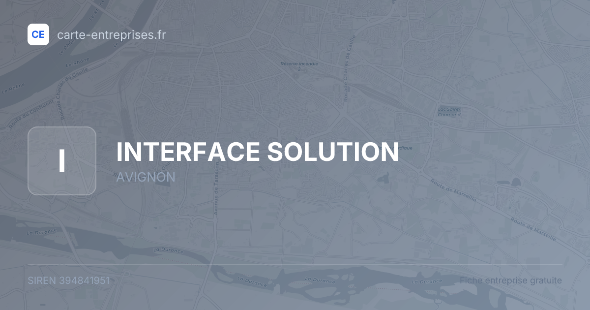 INTERFACE SOLUTION — 394841951 — fiche entreprise
