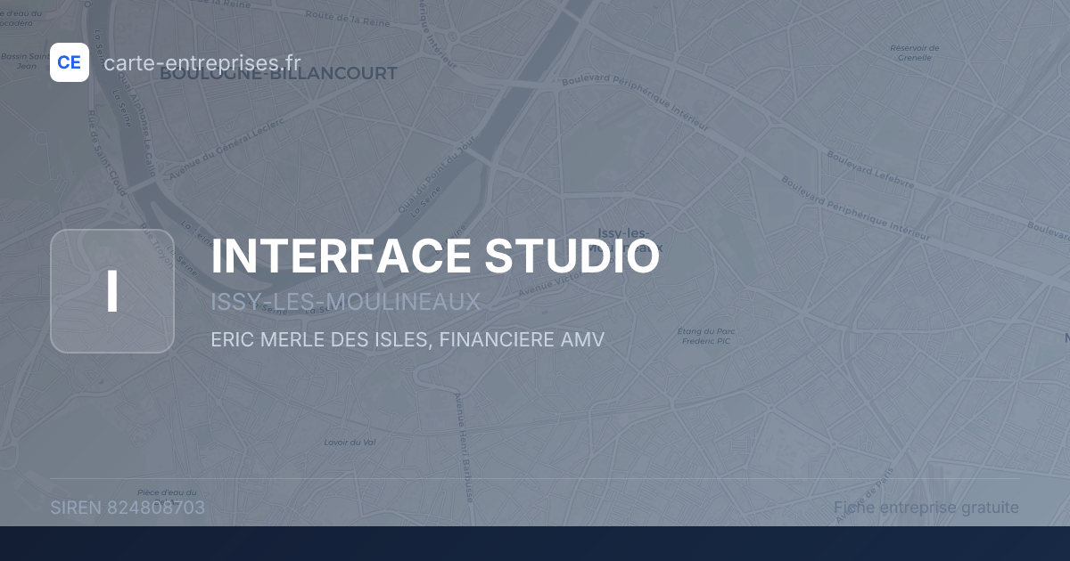 INTERFACE STUDIO — 824808703 — fiche entreprise
