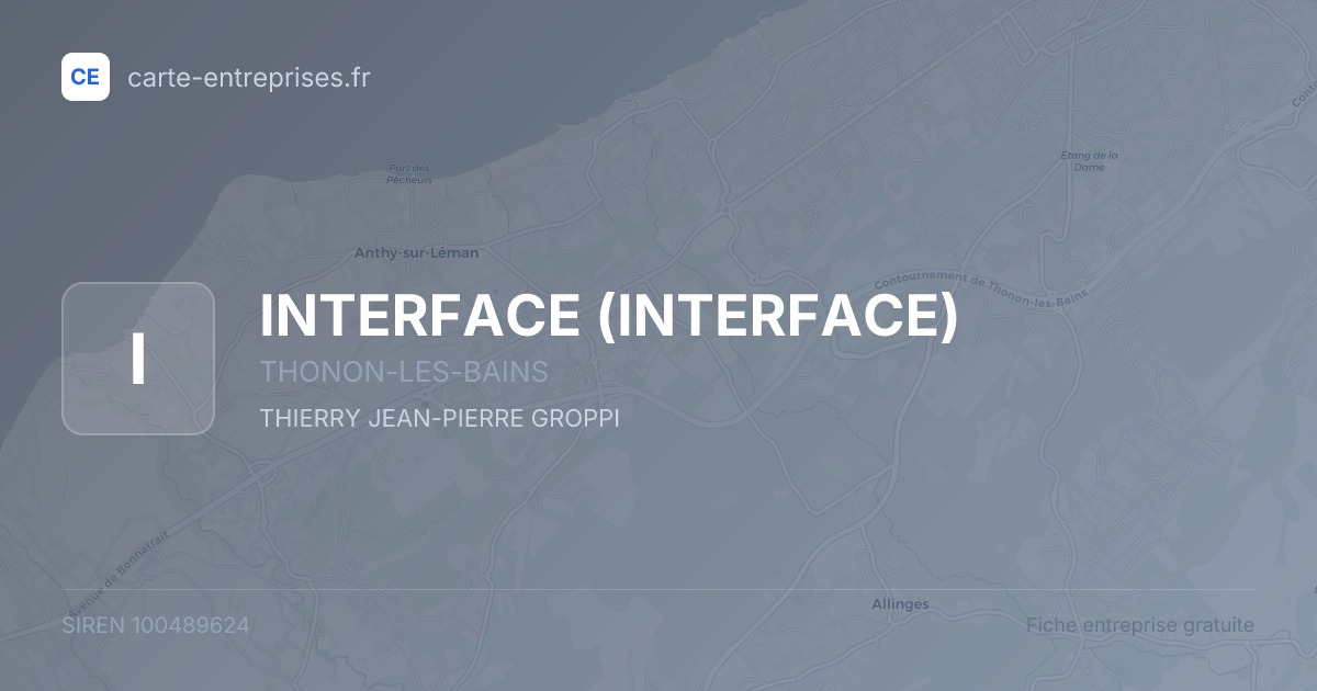 INTERFACE — 100489624 — fiche entreprise