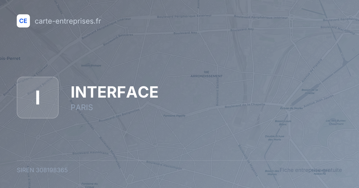 INTERFACE — 308198365 — fiche entreprise