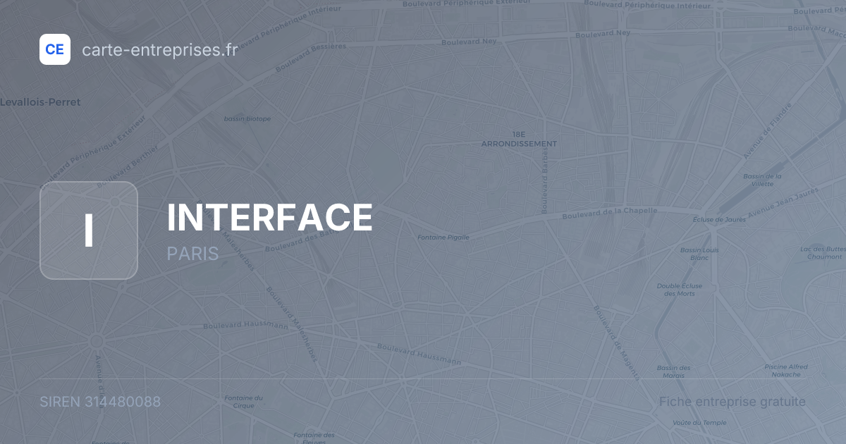 INTERFACE — 314480088 — fiche entreprise