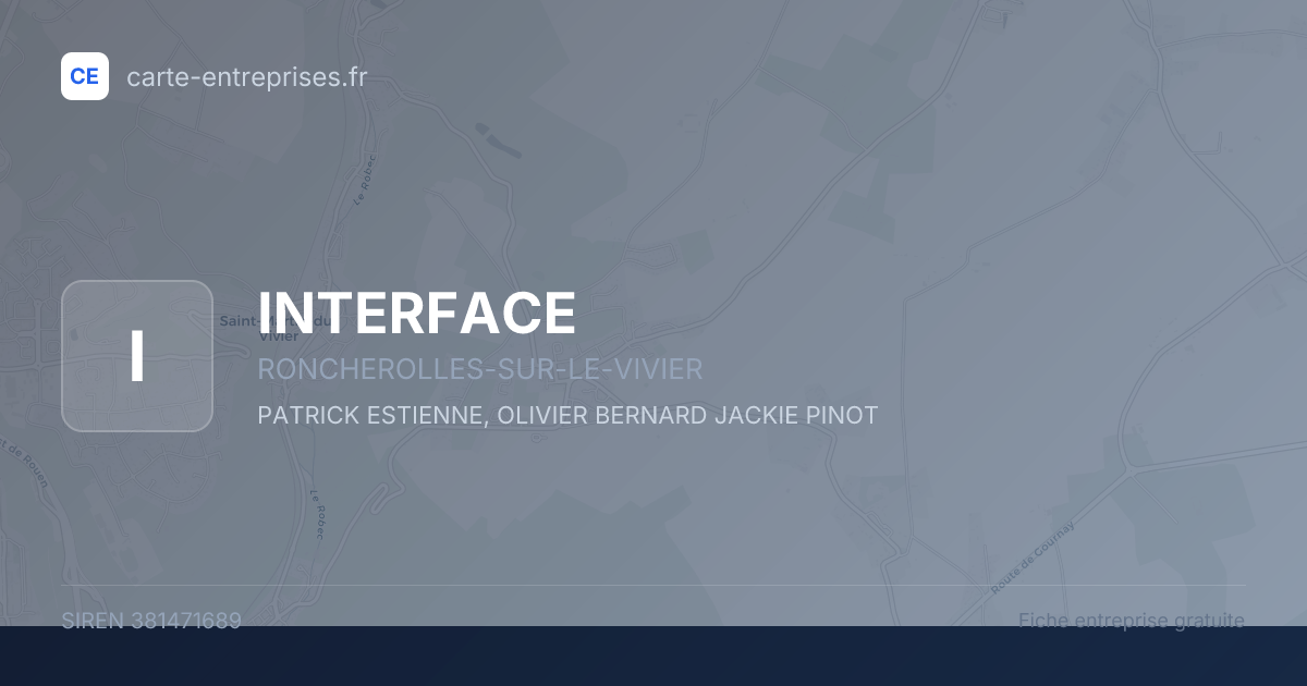 INTERFACE — 381471689 — fiche entreprise