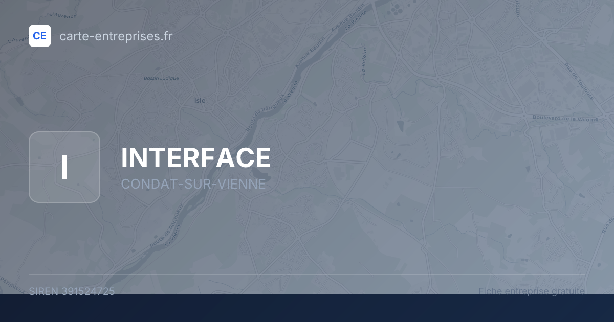 INTERFACE — 391524725 — fiche entreprise
