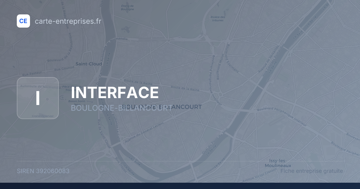 INTERFACE — 392060083 — fiche entreprise
