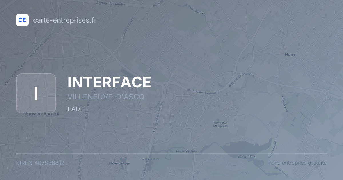 INTERFACE — 407838812 — fiche entreprise