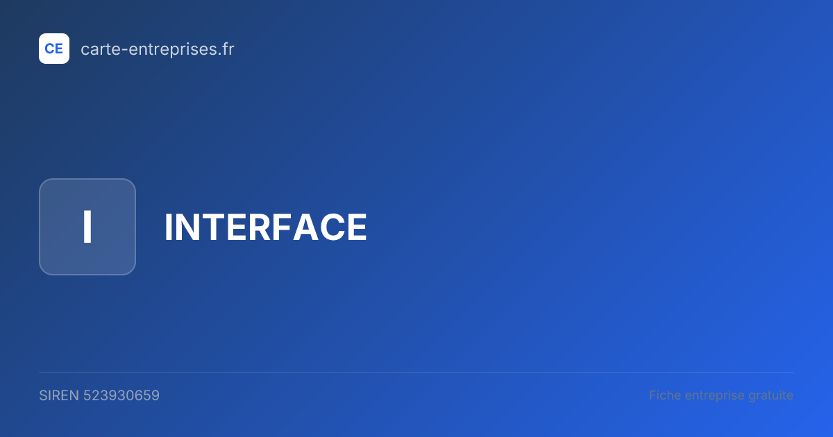 INTERFACE — 523930659 — fiche entreprise