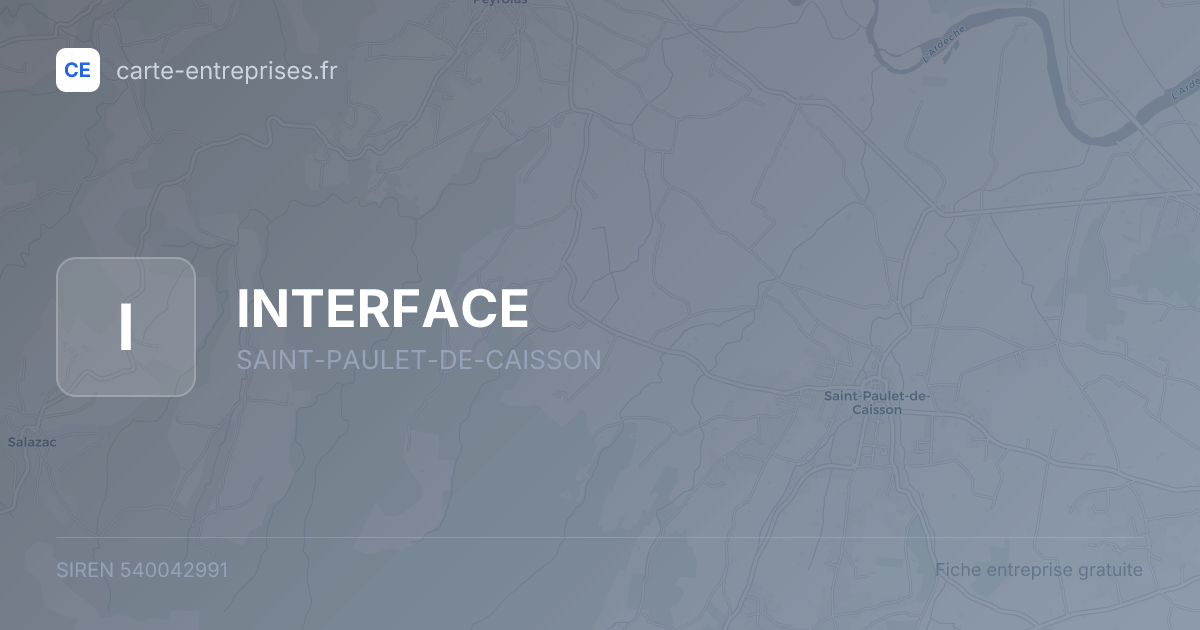INTERFACE — 540042991 — fiche entreprise