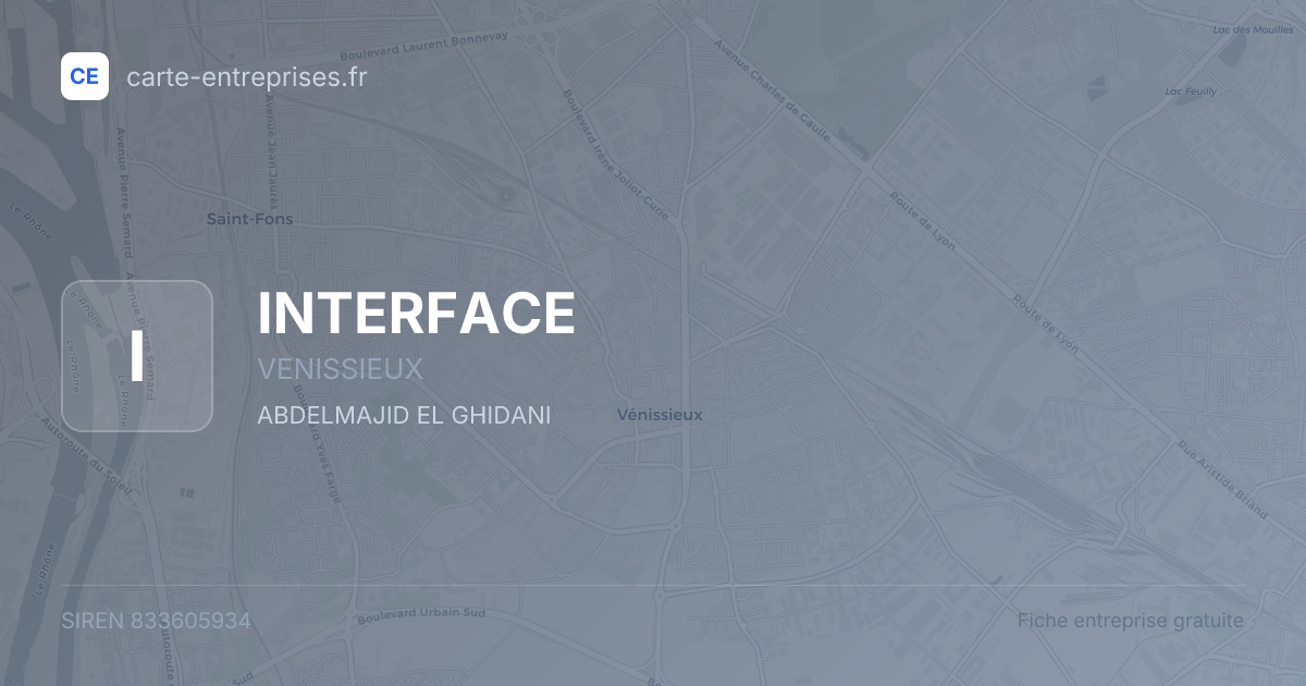 INTERFACE — 833605934 — fiche entreprise
