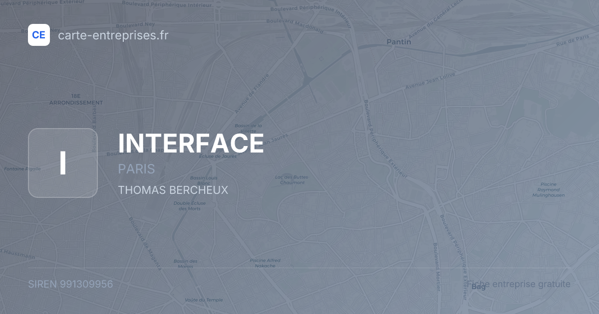 INTERFACE — 991309956 — fiche entreprise