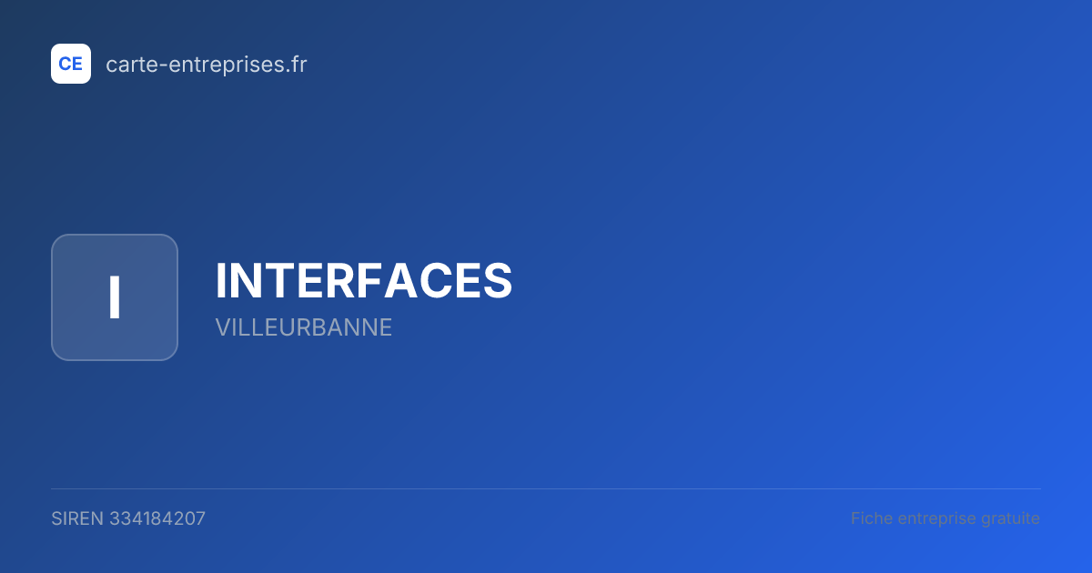 INTERFACES — 334184207 — fiche entreprise